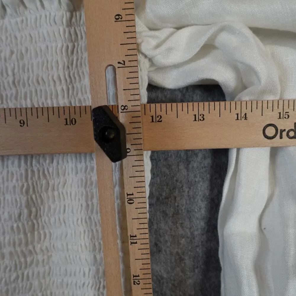 Reformation Top Womens Small Tangerine White Linen Smocked Square‎ Cottagecore